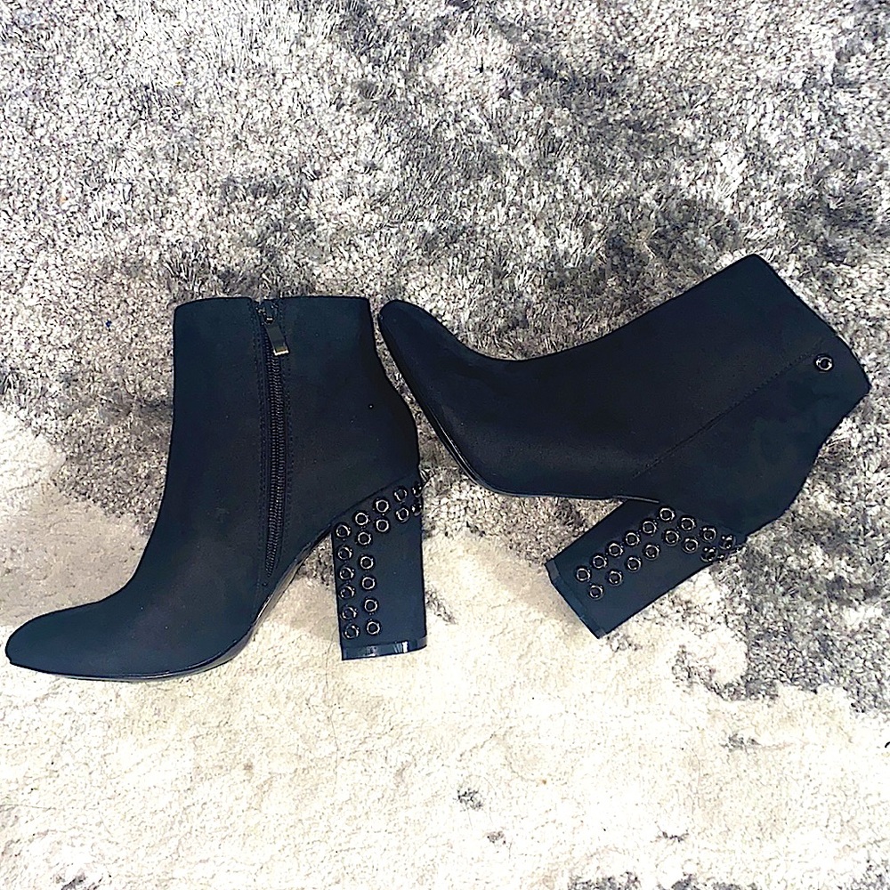 NEW Black booties with circle stud detailing
